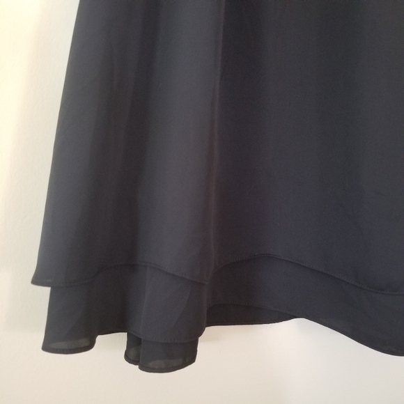 Amanda Uprichard Ruffle Collar Tied Keyhole Neckline Black Mini Dress Size Med. - Picture 4 of 8